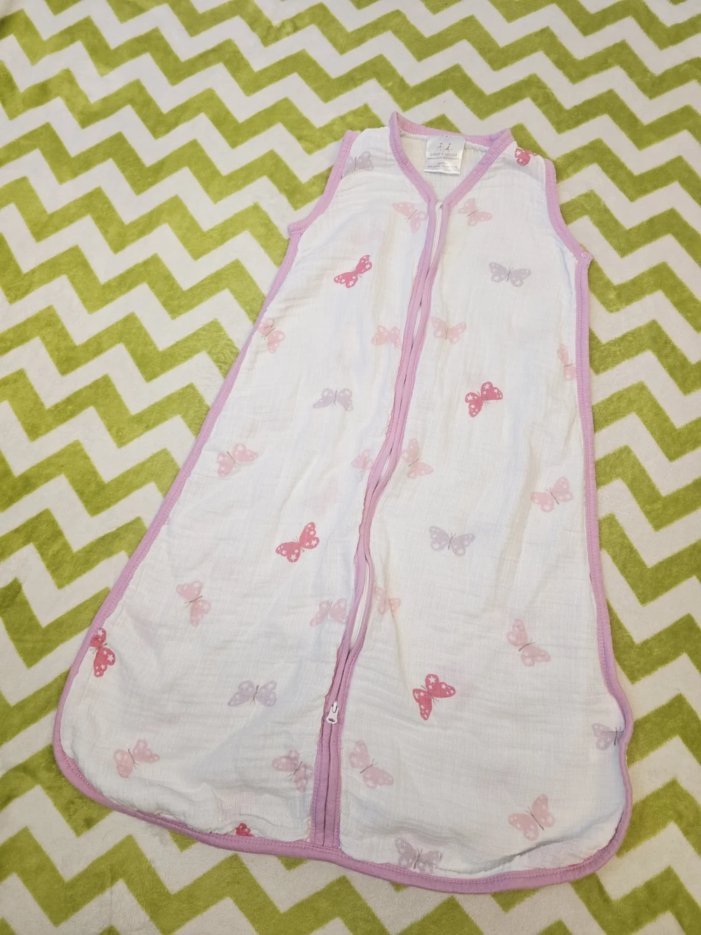 aden + anais Pink Butterfly Sleep Sack Size Medium (6-12 Months, 15-24 lbs)